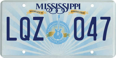 MS license plate LQZ047