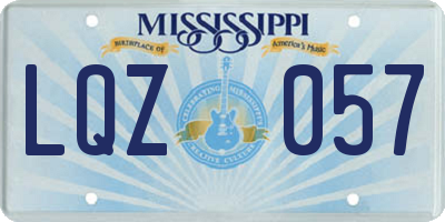 MS license plate LQZ057
