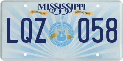 MS license plate LQZ058