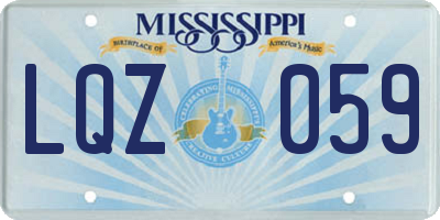 MS license plate LQZ059