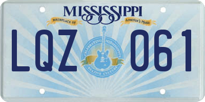 MS license plate LQZ061