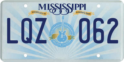 MS license plate LQZ062