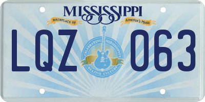 MS license plate LQZ063