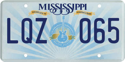MS license plate LQZ065