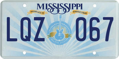 MS license plate LQZ067