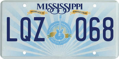 MS license plate LQZ068