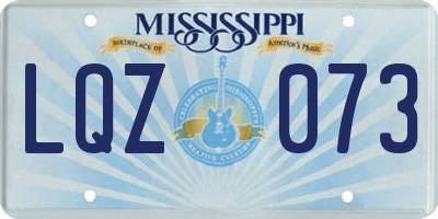 MS license plate LQZ073