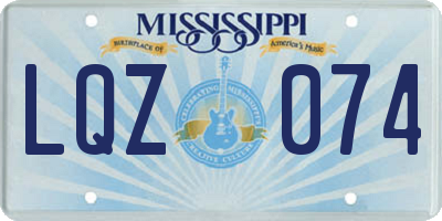 MS license plate LQZ074