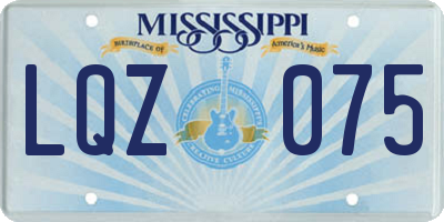 MS license plate LQZ075