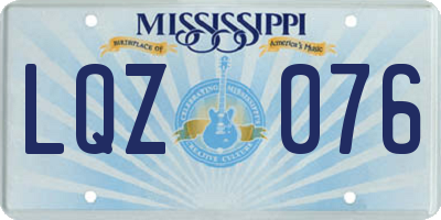 MS license plate LQZ076