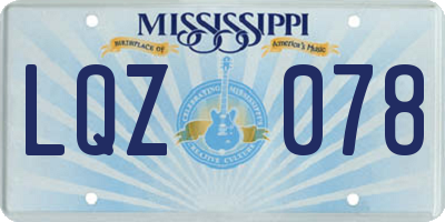 MS license plate LQZ078
