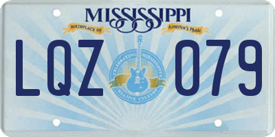 MS license plate LQZ079