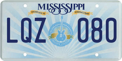 MS license plate LQZ080