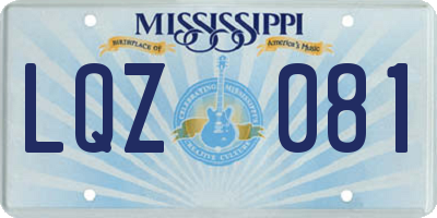 MS license plate LQZ081