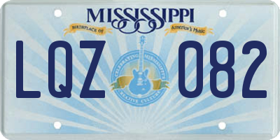 MS license plate LQZ082