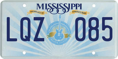 MS license plate LQZ085