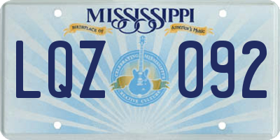 MS license plate LQZ092