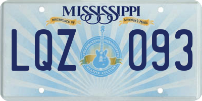 MS license plate LQZ093