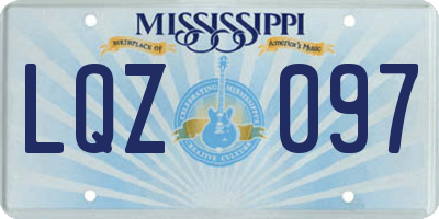 MS license plate LQZ097