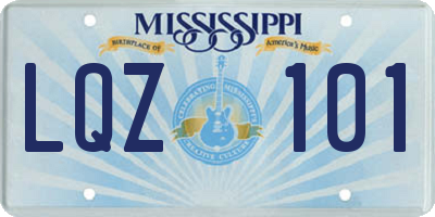 MS license plate LQZ101