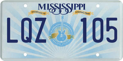 MS license plate LQZ105