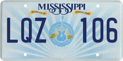 MS license plate LQZ106