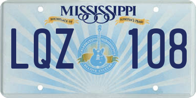 MS license plate LQZ108