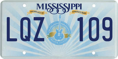 MS license plate LQZ109