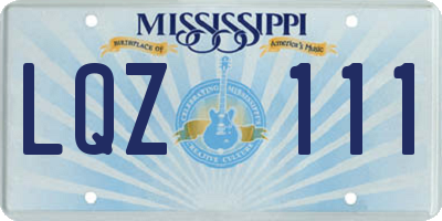 MS license plate LQZ111