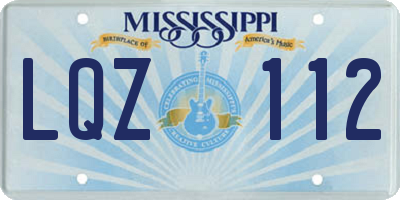 MS license plate LQZ112