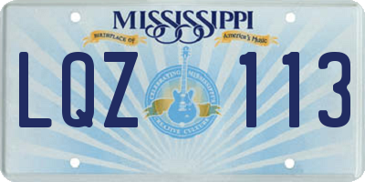 MS license plate LQZ113