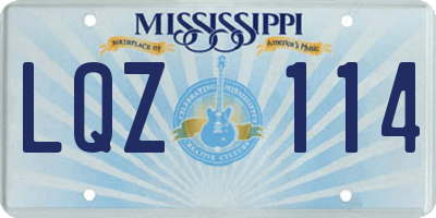 MS license plate LQZ114