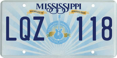 MS license plate LQZ118