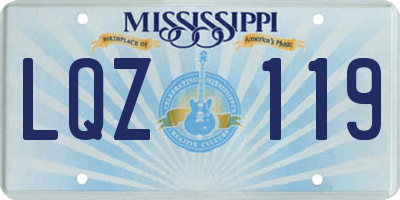 MS license plate LQZ119