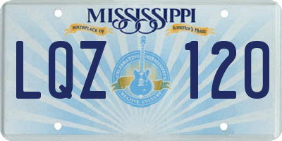MS license plate LQZ120