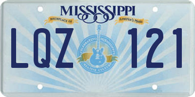 MS license plate LQZ121