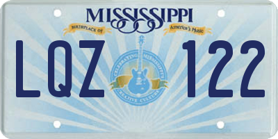 MS license plate LQZ122