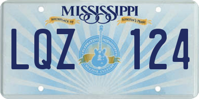 MS license plate LQZ124