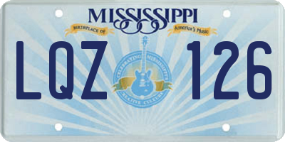 MS license plate LQZ126