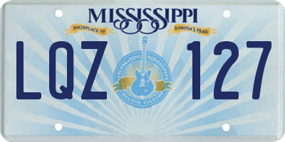 MS license plate LQZ127