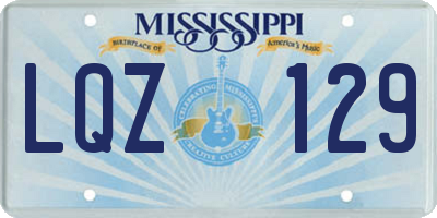 MS license plate LQZ129