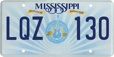 MS license plate LQZ130