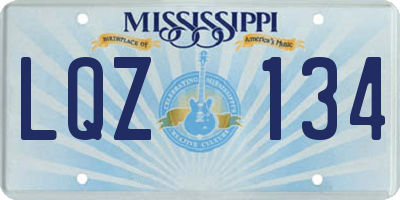 MS license plate LQZ134