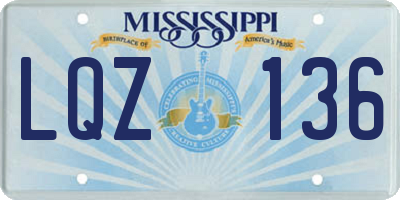 MS license plate LQZ136