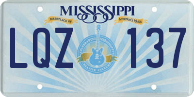 MS license plate LQZ137
