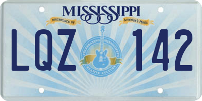 MS license plate LQZ142