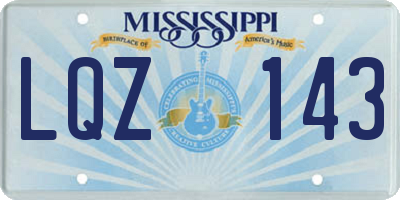 MS license plate LQZ143