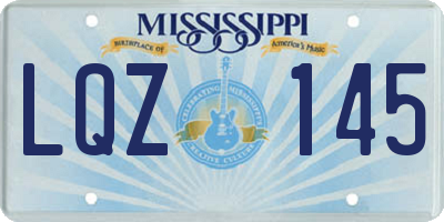 MS license plate LQZ145