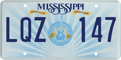 MS license plate LQZ147