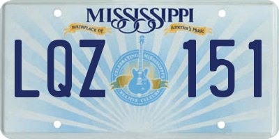 MS license plate LQZ151
